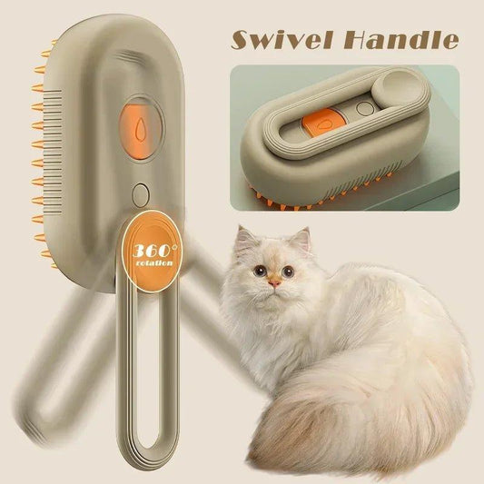 3in1 Steam Brush Steam Cats Comb Water Steam Cat Brush Electric Spray Hair Brushes Cats Massage Grooming Hair Removal Comb - Palais Du Chat