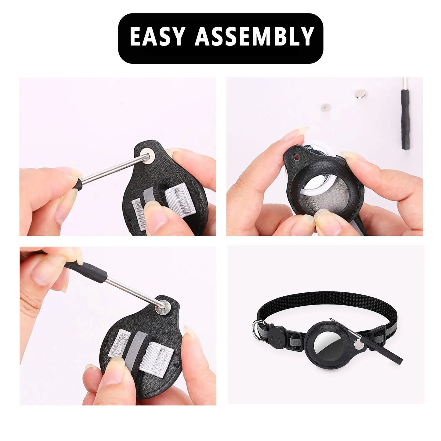 Collier réglable pour chat avec support AirTag – Sécurité anti - étranglement, bandes réfléchissantes, clochette et étui étanche inclus - Le Palais Du Chat