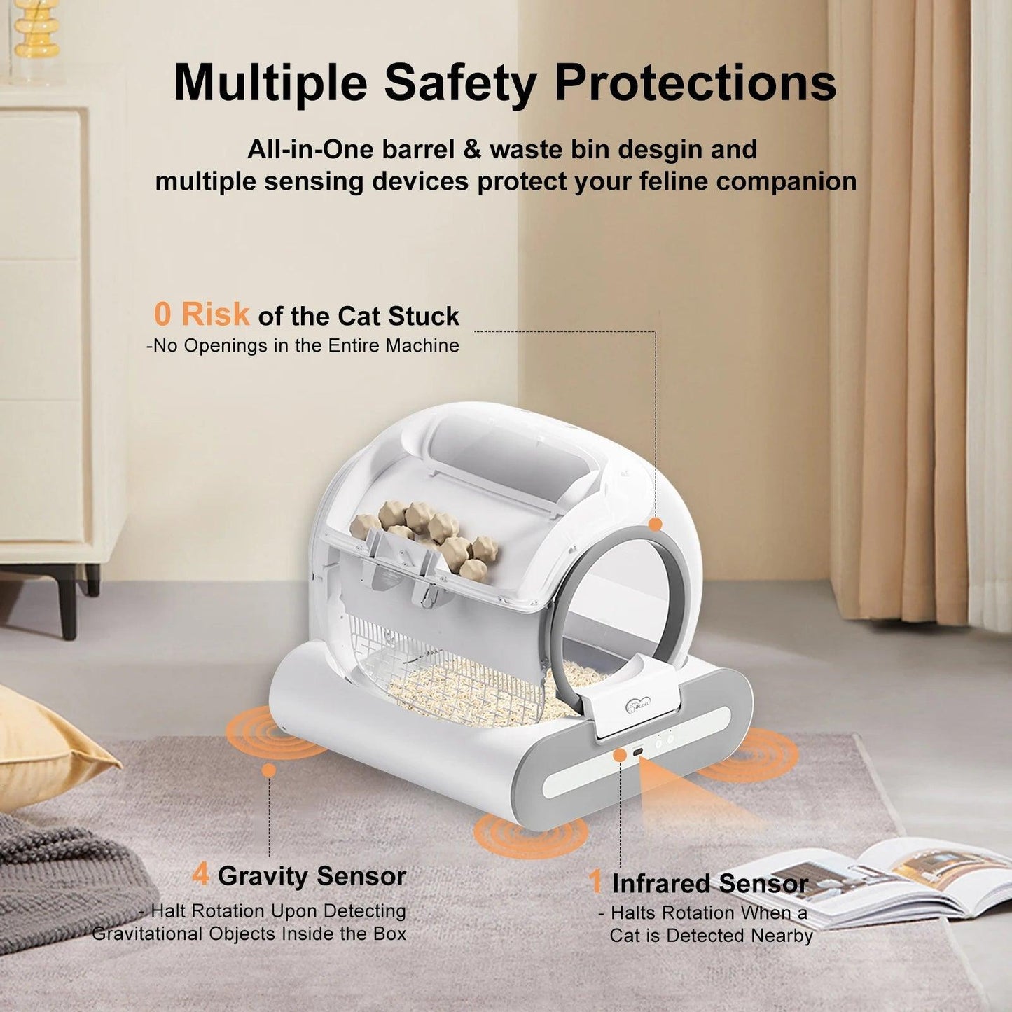 DOEL Automatic Cat Litter Box Self Cleaning with App Control & Cat Litter Mat Smart Cat Toilet for Multiple Large Cats - Palais Du Chat