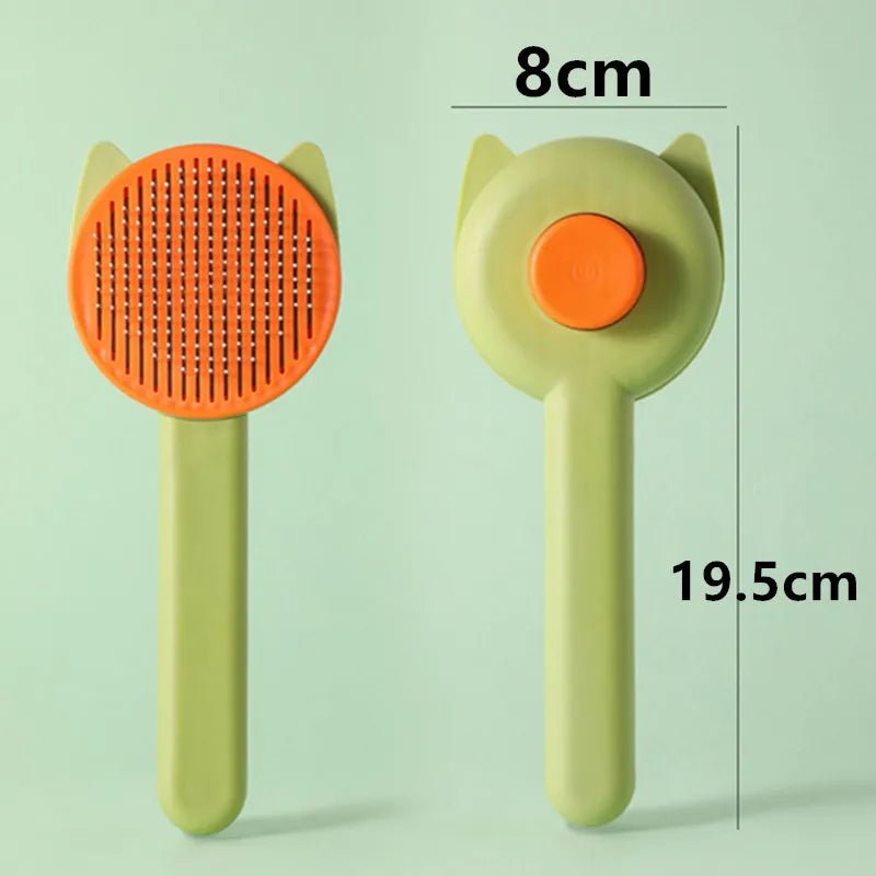 Peigne en Acier Inoxydable pour Chat – Brosse de Massage et Éliminateur de Poils à Un Bouton - Le Palais Du Chat
