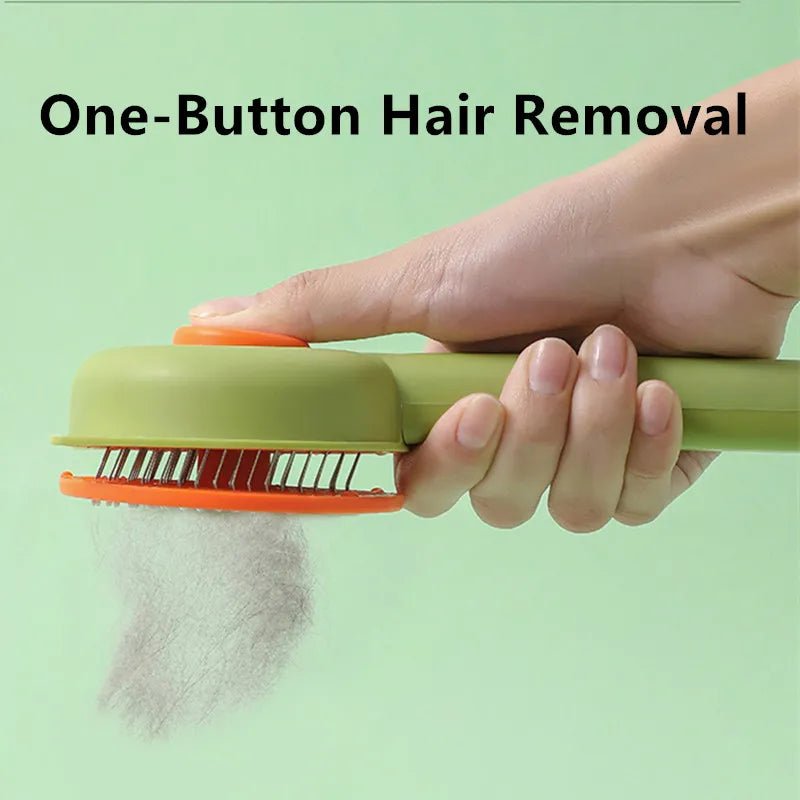 Peigne en Acier Inoxydable pour Chat – Brosse de Massage et Éliminateur de Poils à Un Bouton - Le Palais Du Chat