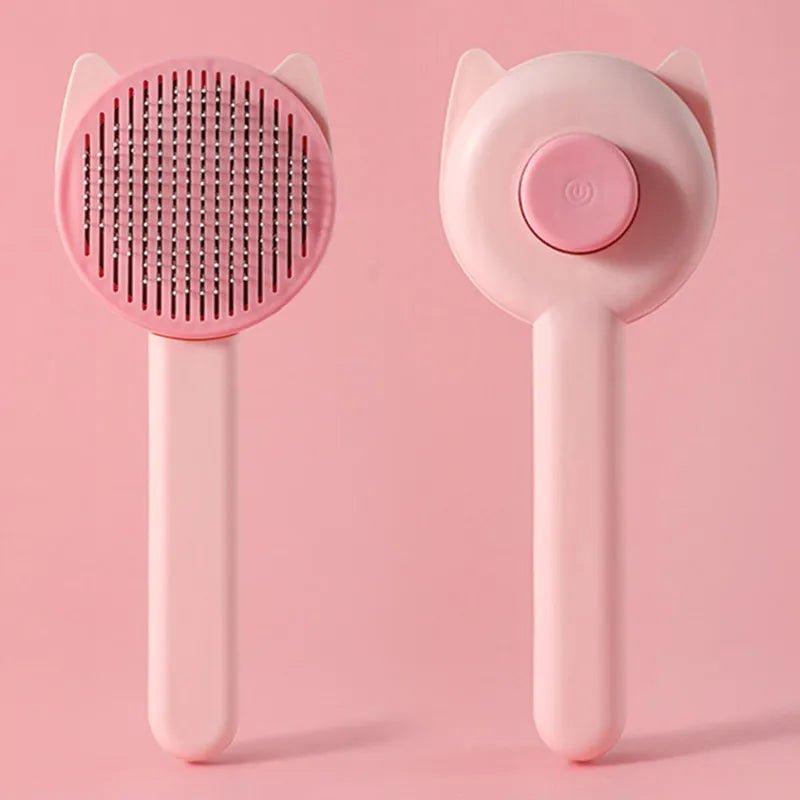 Peigne en Acier Inoxydable pour Chat – Brosse de Massage et Éliminateur de Poils à Un Bouton - Le Palais Du Chat