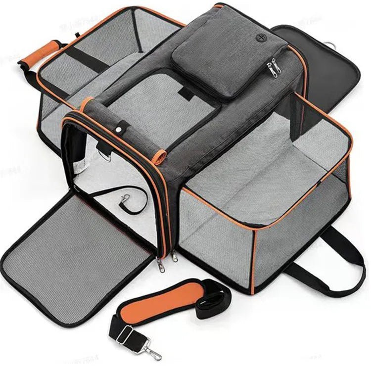 Sac de transport pliable et extensible pour chat – Grande capacité, respirant, idéal pour la voiture et les sorties, porté en bandoulière - Le Palais Du Chat