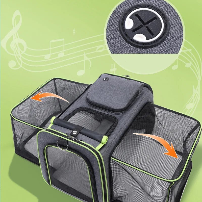 Sac de transport pliable et extensible pour chat – Grande capacité, respirant, idéal pour la voiture et les sorties, porté en bandoulière - Le Palais Du Chat