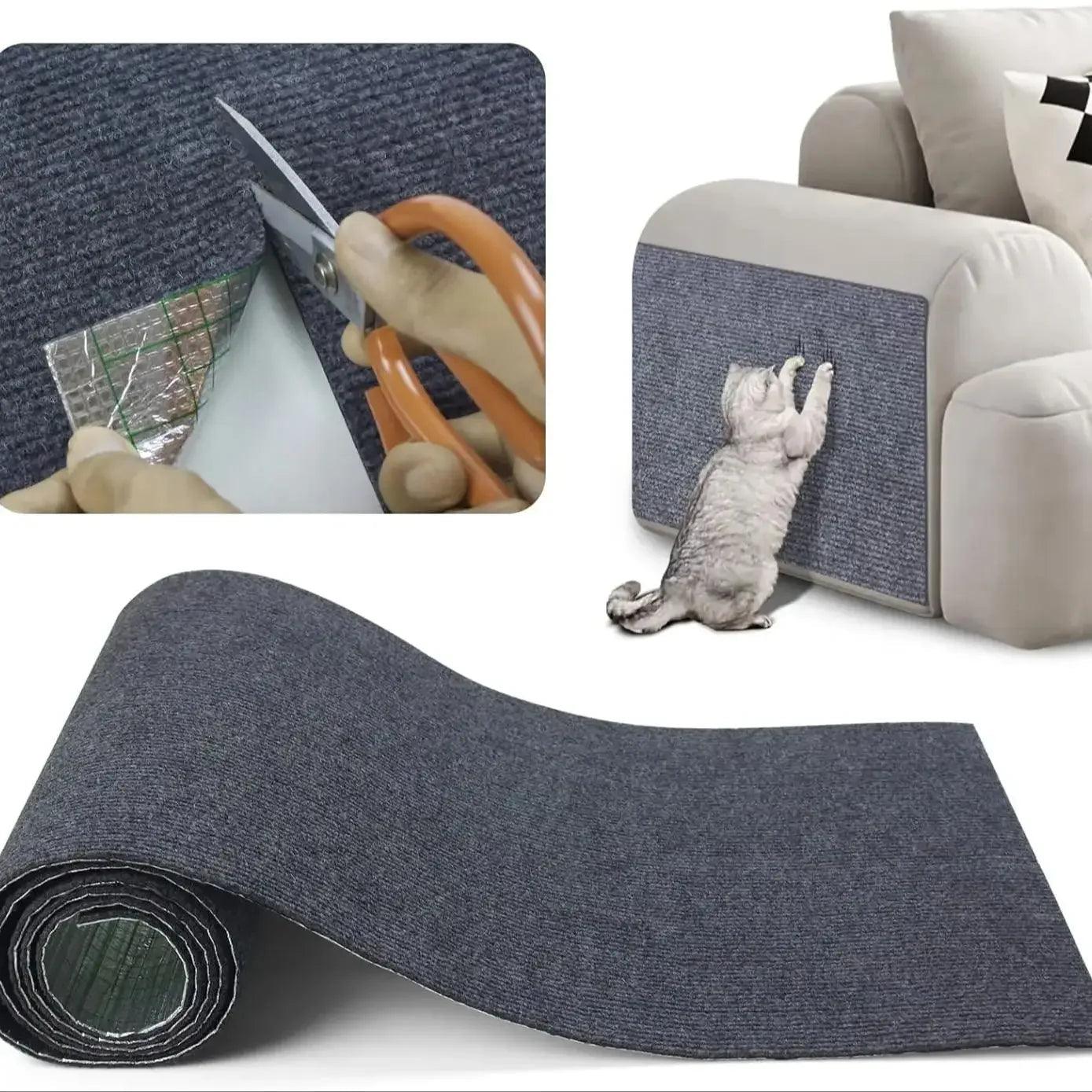 Trimmable Cat Scratching Mat Cat Scratcher Sofa Tape Scratching Post Self - adhesive Carpet Cats Scratch Board Cat Accessories - Palais Du Chat