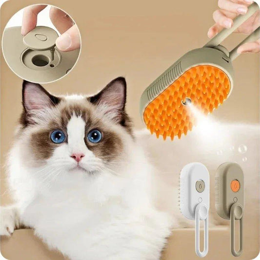 3in1 Steam Brush Steam Cats Comb Water Steam Cat Brush Electric Spray Hair Brushes Cats Massage Grooming Hair Removal Comb - Palais Du Chat
