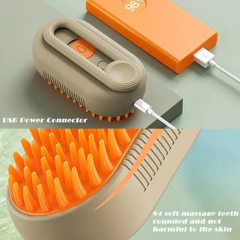 3in1 Steam Brush Steam Cats Comb Water Steam Cat Brush Electric Spray Hair Brushes Cats Massage Grooming Hair Removal Comb - Palais Du Chat