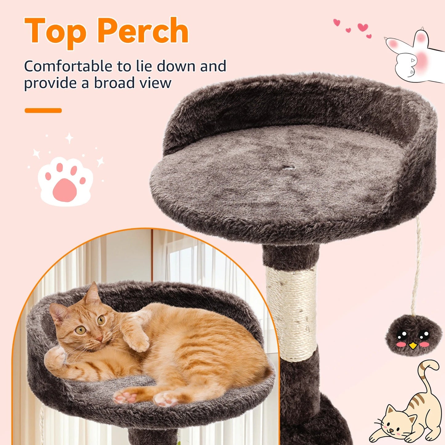 Arbre à chat Passerscat multi - niveaux – Avec griffoirs, plateformes rembourrées et maisonnette, idéal pour chats d’intérieur - Le Palais Du Chat