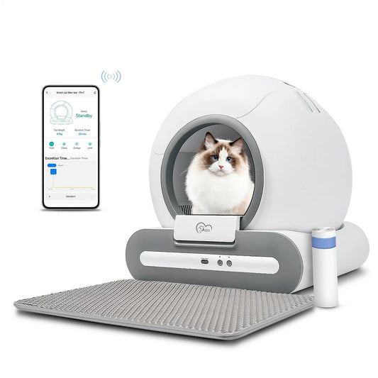 DOEL Automatic Cat Litter Box Self Cleaning with App Control & Cat Litter Mat Smart Cat Toilet for Multiple Large Cats - Palais Du Chat
