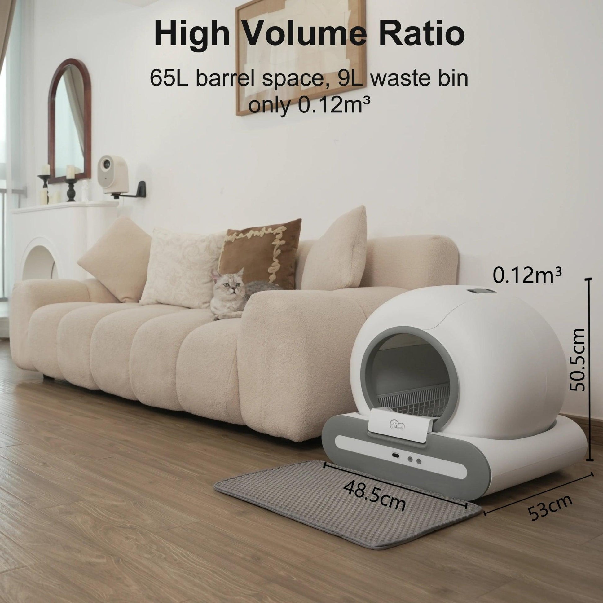 DOEL Automatic Cat Litter Box Self Cleaning with App Control & Cat Litter Mat Smart Cat Toilet for Multiple Large Cats - Palais Du Chat
