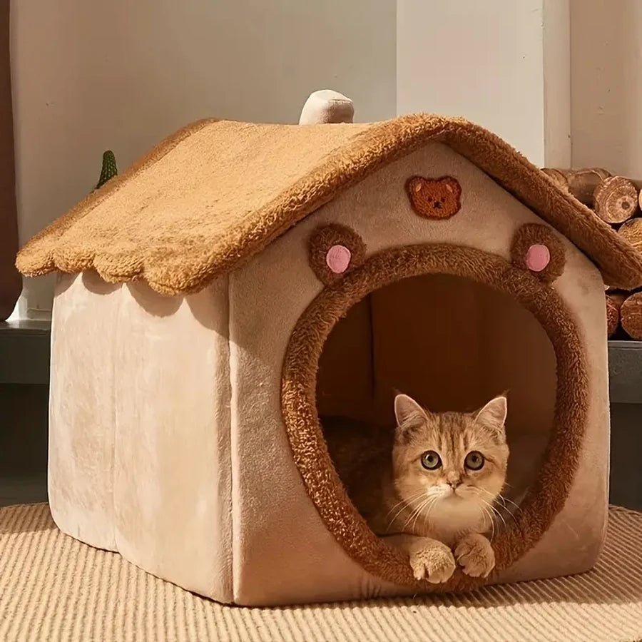 Foldable Pet House Removable Washable Cat House Puppy Cave Sofa Pet Bed House for Extra Small Dogs and Small and Medium Cats - Le Palais Du Chat