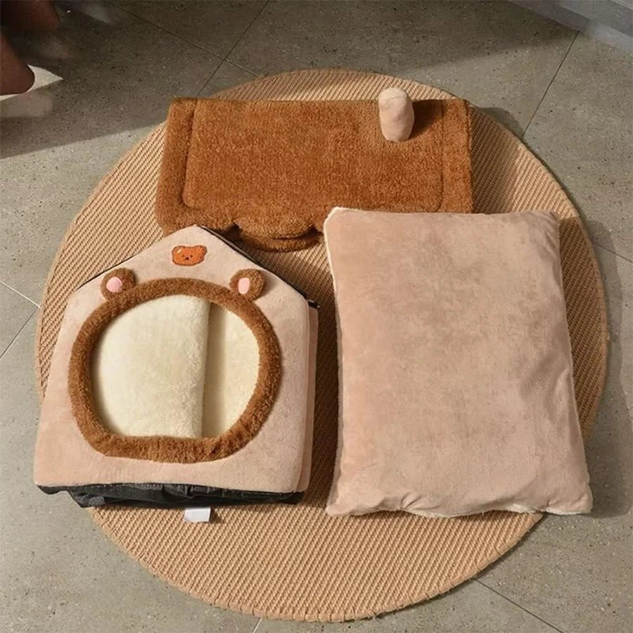 Foldable Pet House Removable Washable Cat House Puppy Cave Sofa Pet Bed House for Extra Small Dogs and Small and Medium Cats - Le Palais Du Chat