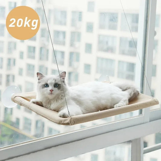 Hamac pour chat 20 kg, lit suspendu pour chat, support confortable pour fenêtre ensoleillée, cadre d'escalade pour chaton, accessoires pour chat - Le Palais Du Chat