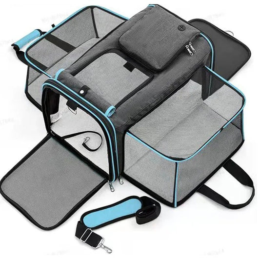 Sac de transport pliable et extensible pour chat – Grande capacité, respirant, idéal pour la voiture et les sorties, porté en bandoulière - Le Palais Du Chat